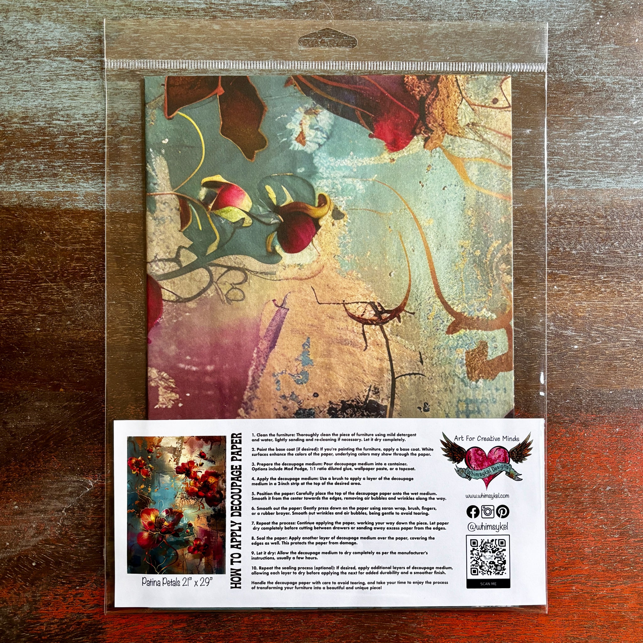 Whimsykel - Patina Petals Decoupage Paper (21x29 Size) - Image 4