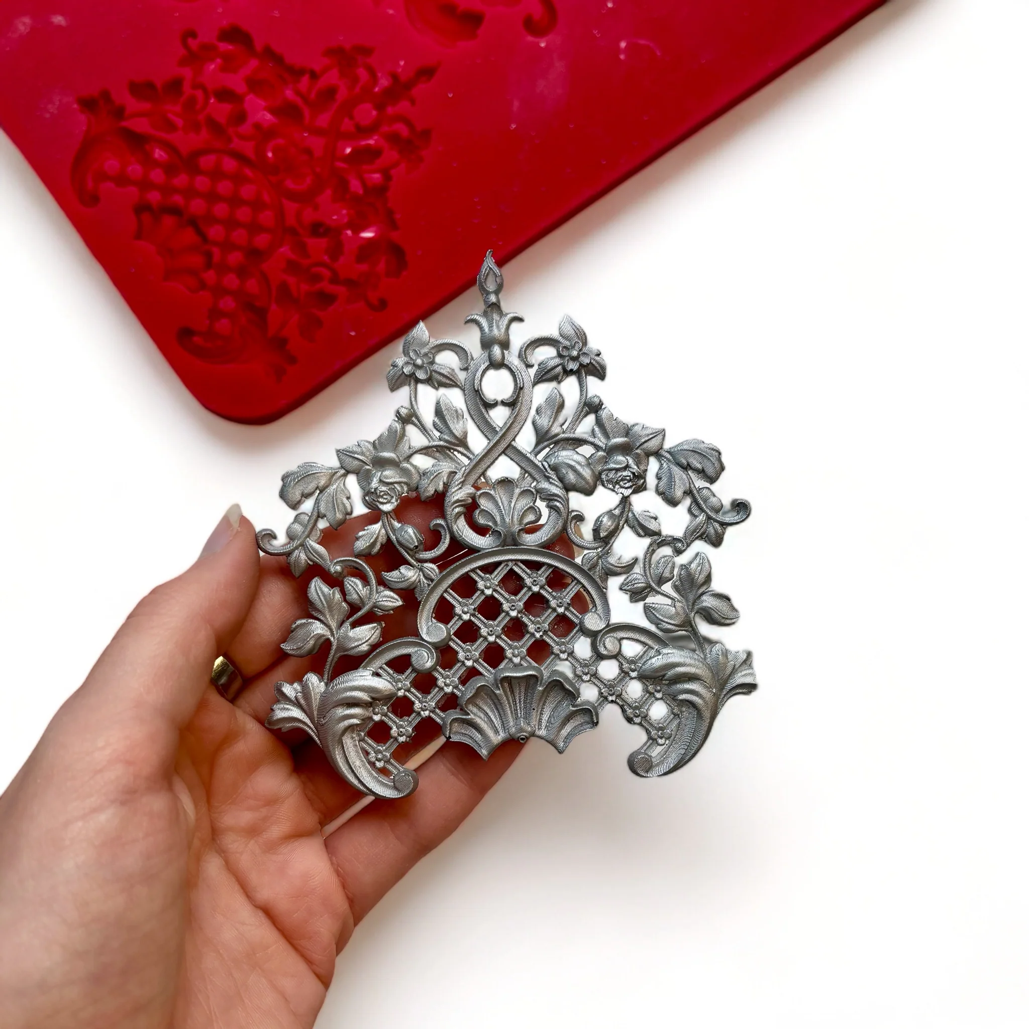 Dadarkar Art - Lattice Floral Panel Silicone Mold - Image 3