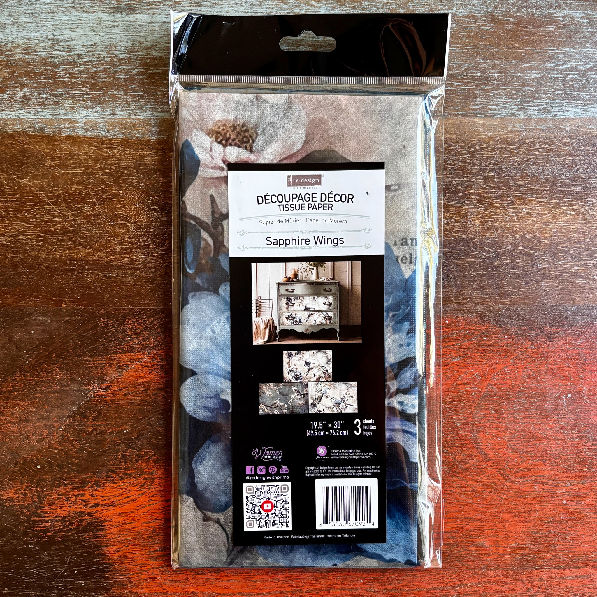 ReDesign with Prima - Sapphire Wings Decoupage Papers (3 Sheets, 19.5x30 Each) - Image 4