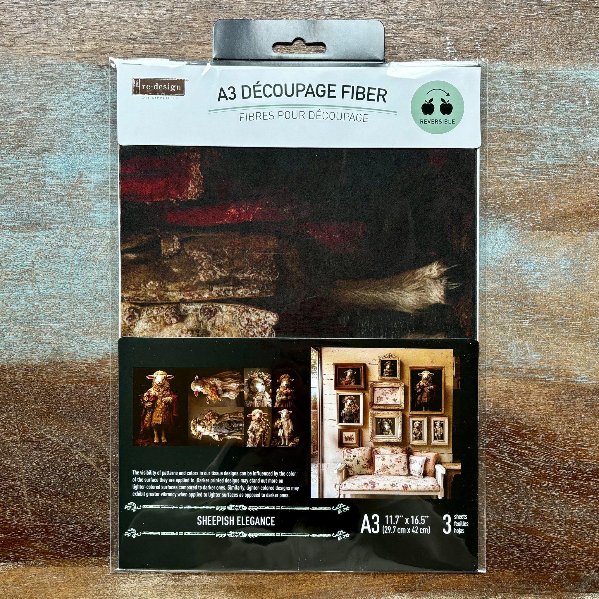 ReDesign with Prima Exclusive - Sheepish Elegance Decoupage Papers (3 Sheets, A3 Each) - Image 7